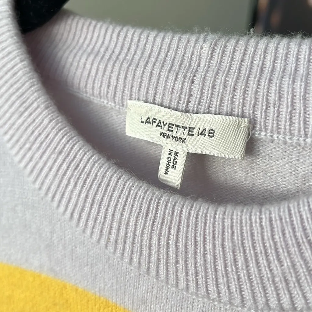Lafayette 148 cashmere pullover sweater medium Yellow - Image 4