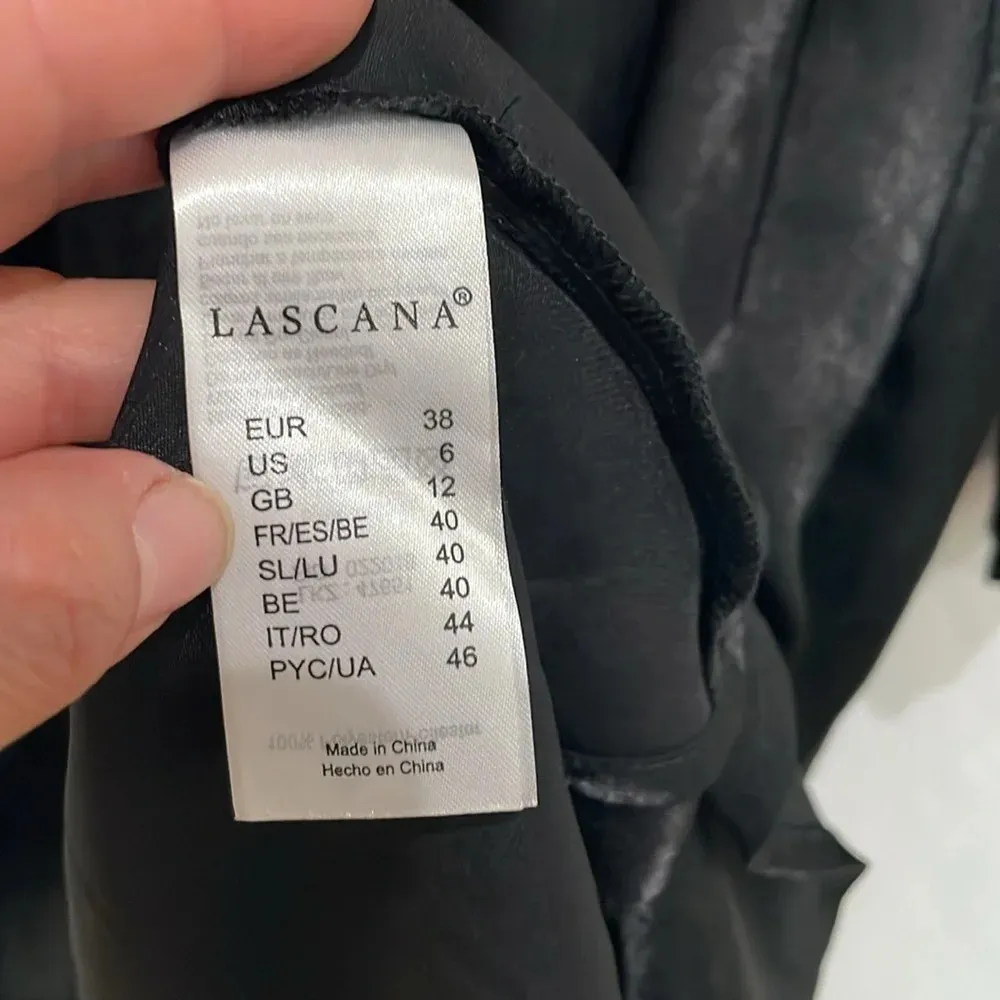 Lascana Satin Black Tiered V Neck Long Sleeve Dress Size 6 NWT - Image 10