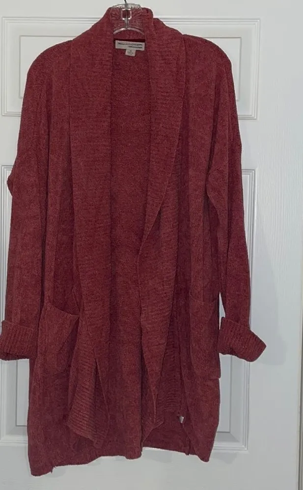 Barefoot Dreams Cozy Chic Lite Terra Cotta Open Cardigan - Image 1