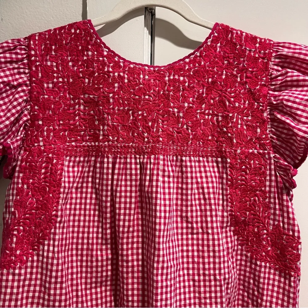 J. Marie The Cameron Top Pink Gingham Size M - Image 5