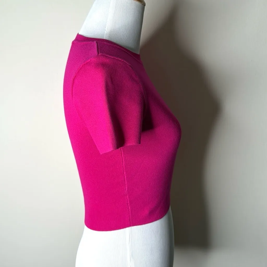 Zara Hot Pink Jersey Knit Crop Top - Image 5