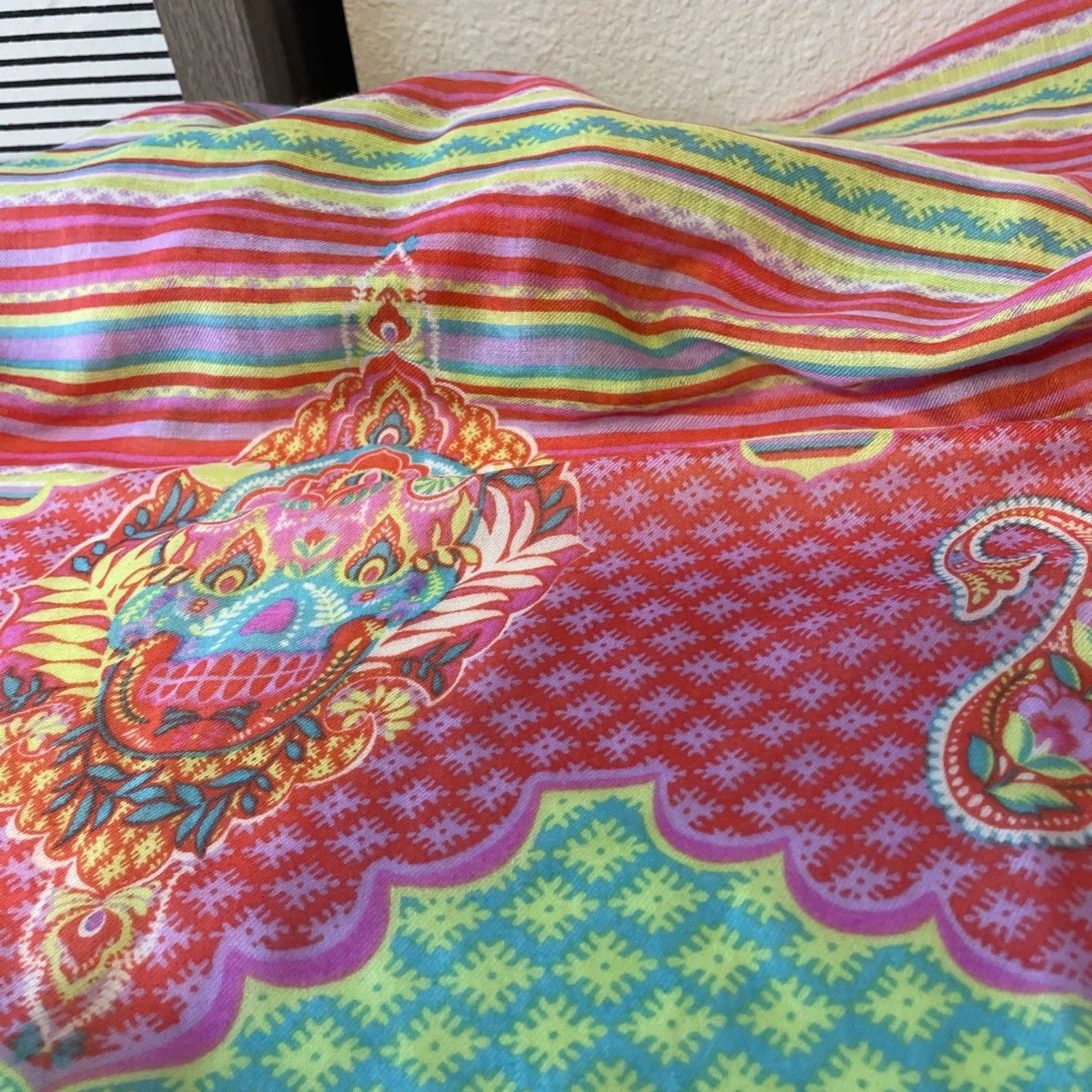 Vera Bradley Paisley in paradise sugar skull scarf 37x78” - Image 2