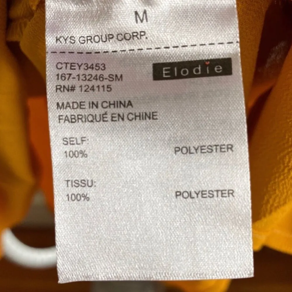 ELODIE Women’s Gold Scalloped Peplum Tank Top Sz Medium NWT - Image 12