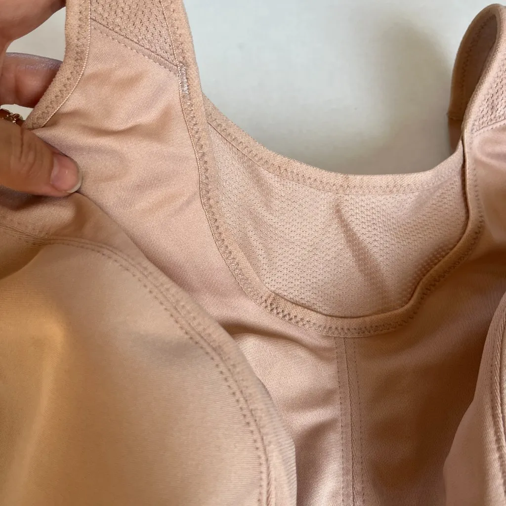 Glamorise Plus Sz 34 J Tan MagicLift Seamless Sports Bra Wireless Shaping - Image 9