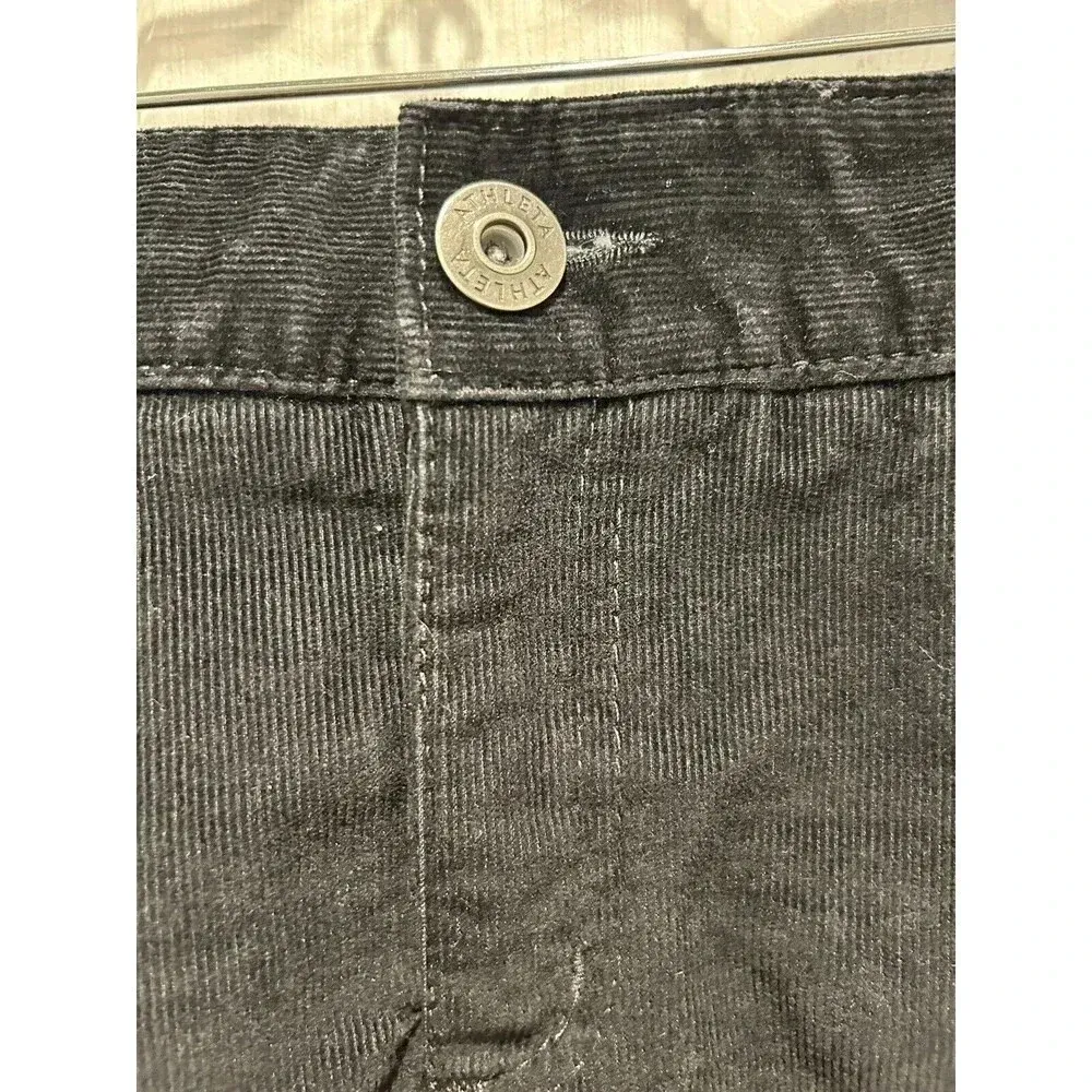 Athleta Kaleidoscope Womens Corduroy Skirt Black Zip Fly‎ Drawstring Pockets 16 - Image 3