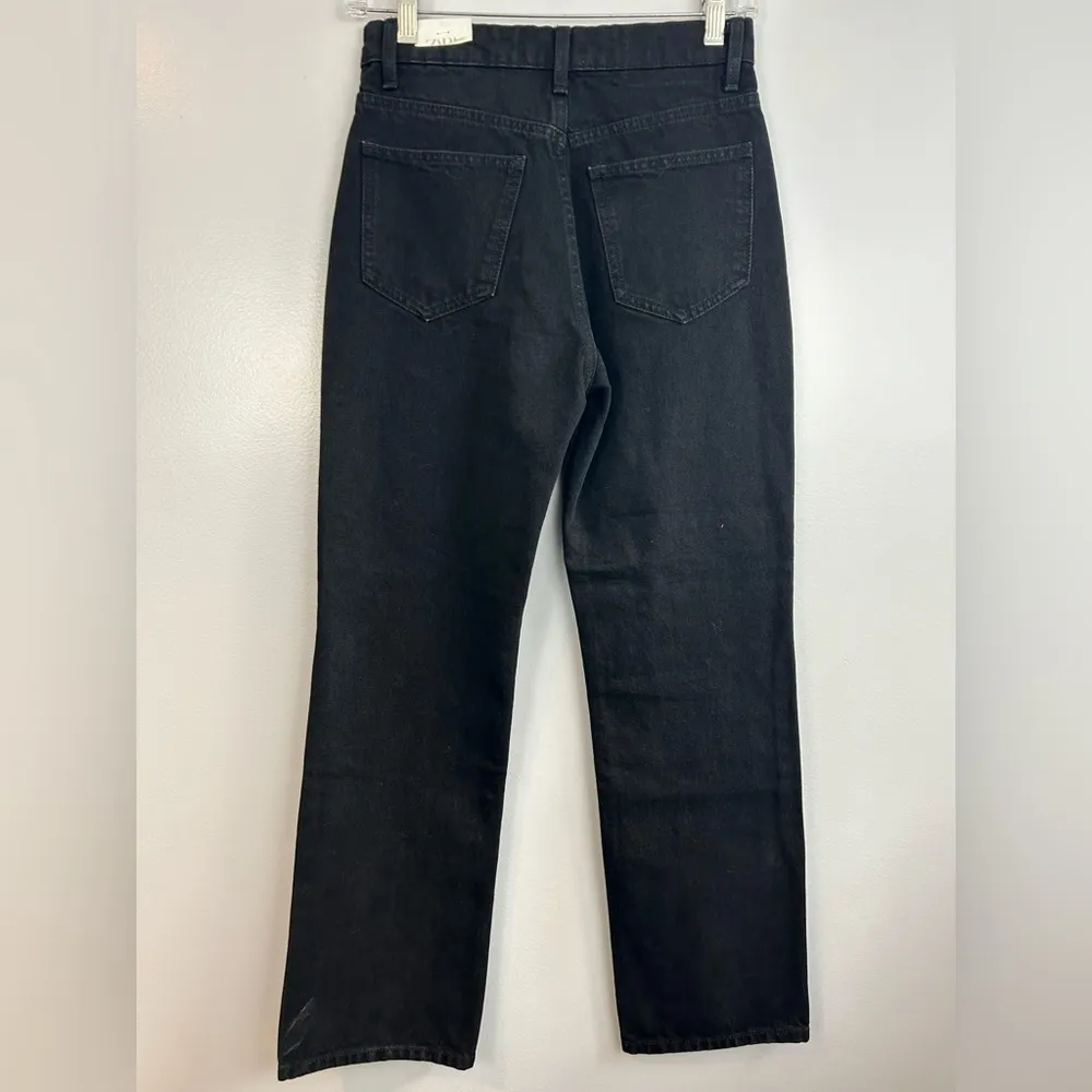 NWT Zara Black High Rise Button Fly Regular Length Ankle Jeans Size 2 - Image 5