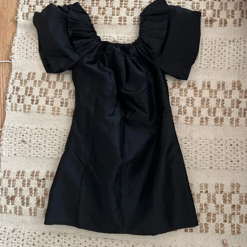 Nastygal Satin Off Shoulder Dress Black New With Tags - Image 3
