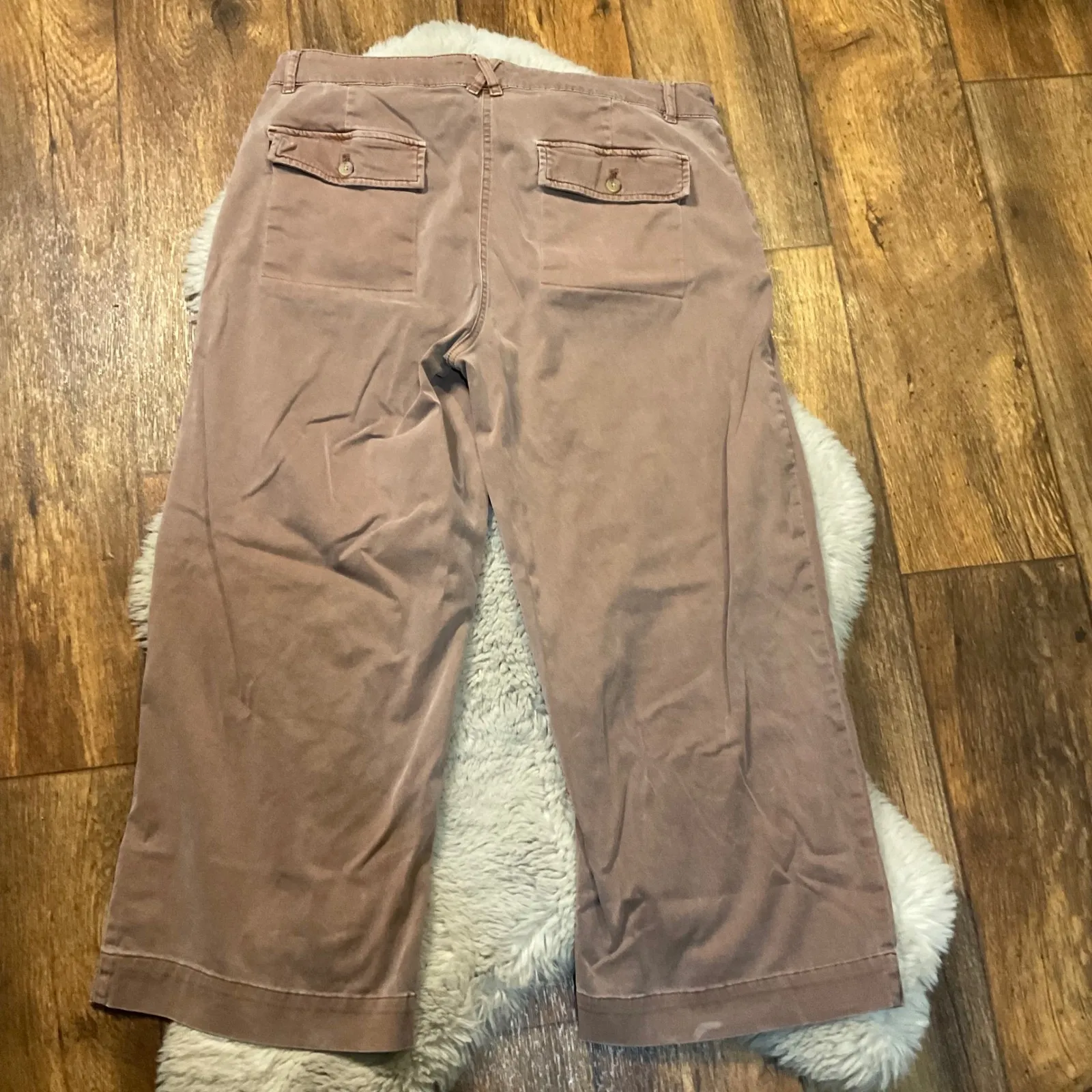 J.‎ Jill Pants Size 14 Tan Chino Crop Cotton Blend Zip Drawstring Waist Womens - Image 7