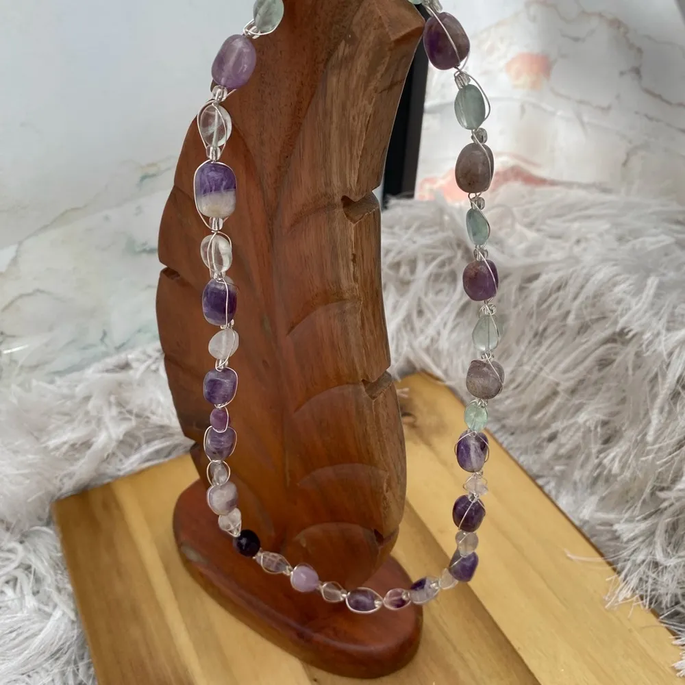 Handcrafted Amethyst and Fluorite Wire Wrapped Set - Image 4