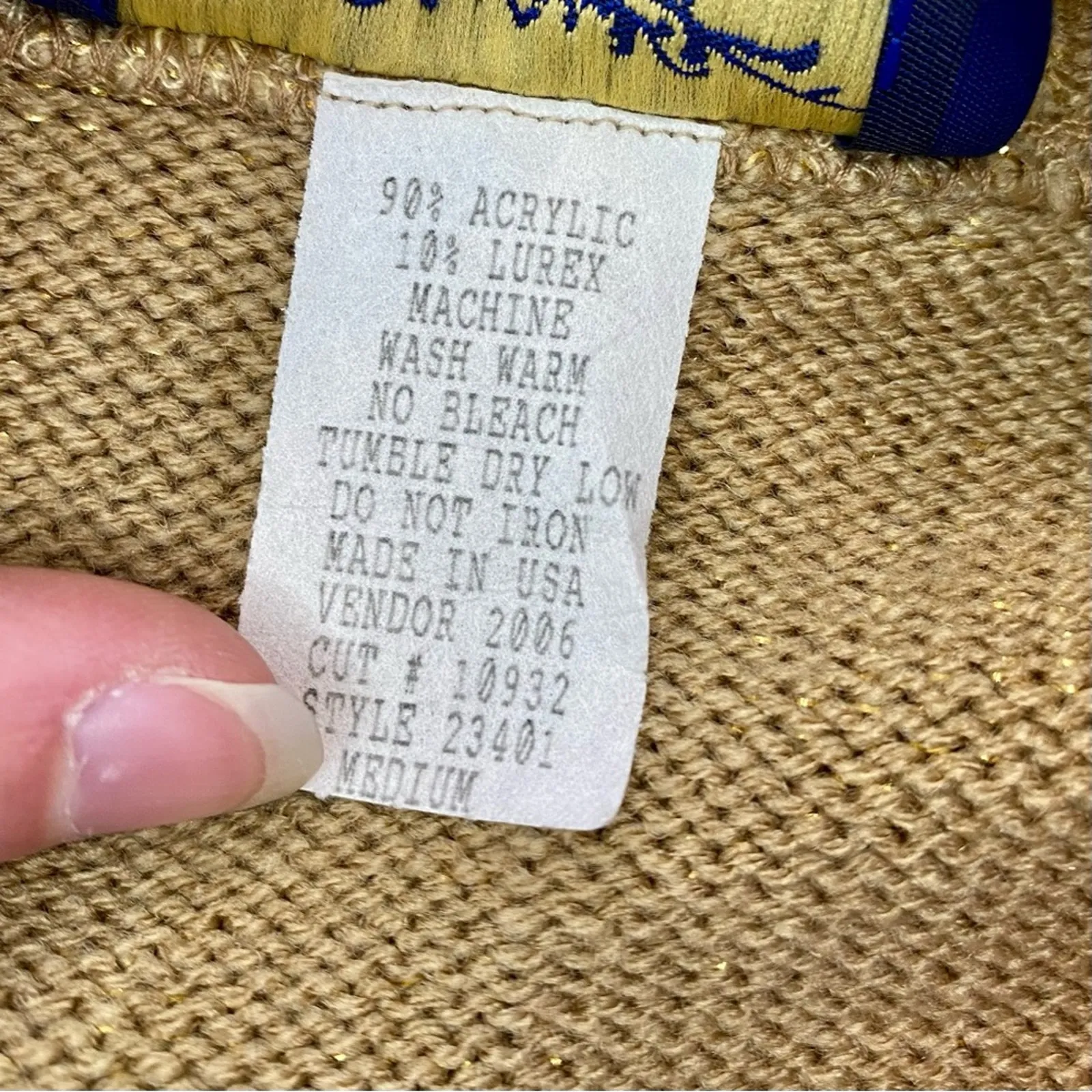 Willow Ridge Vintage Metallic Gold Shirt Cardigan Set Womens Medium - Image 14