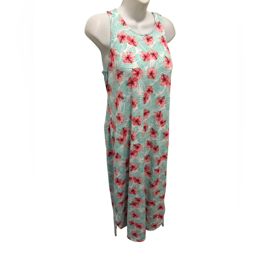 Tommy Bahama Sleepwear Tropical Floral Sleeveless Night Gown Sz S Pink Green - Image 2
