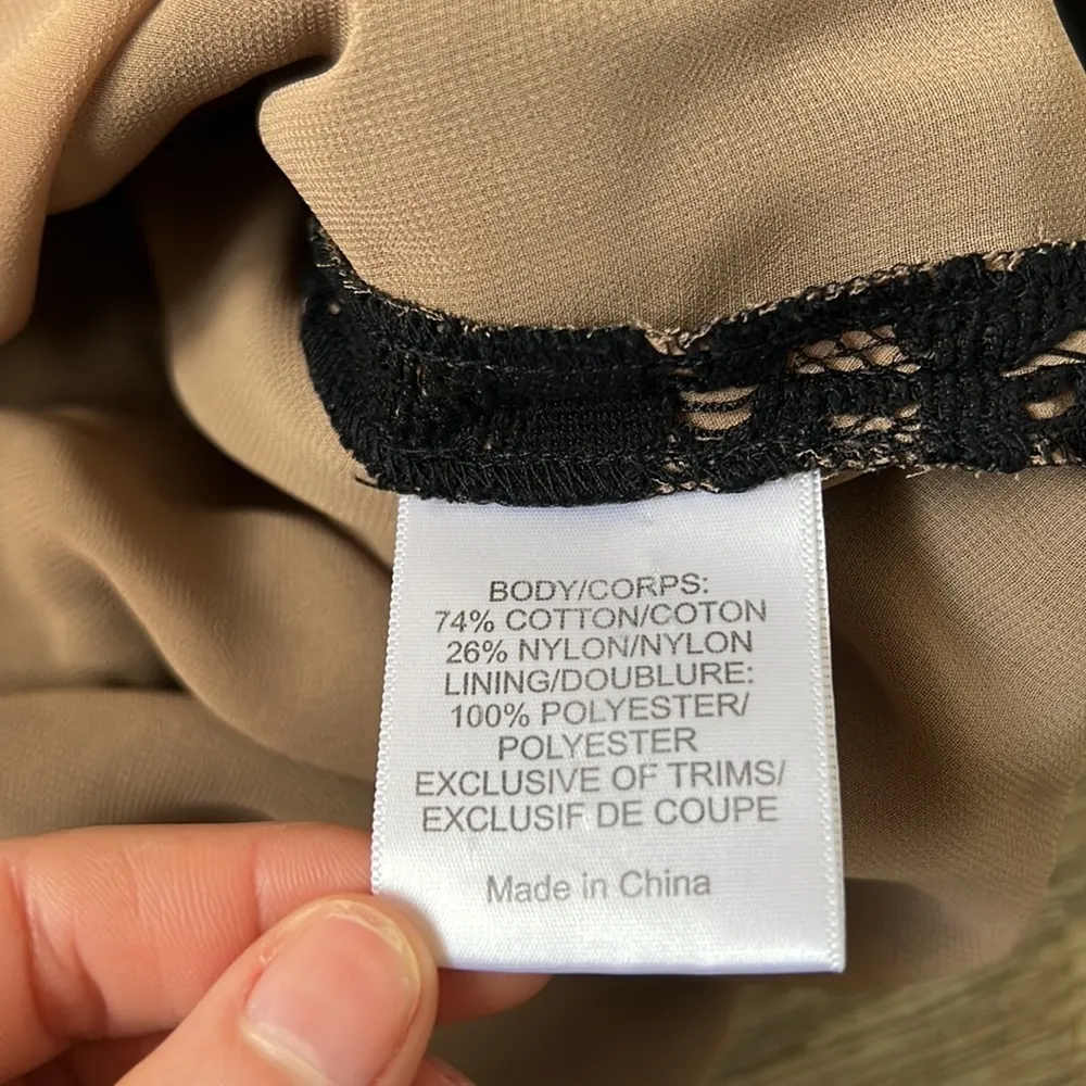 Tory Burch Black & Brown Lace Top Size 2 - Image 7
