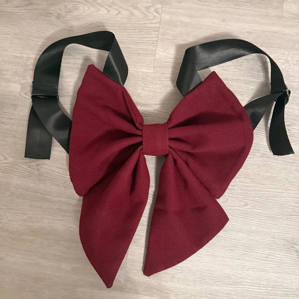 NEW Oversized Crimson Red Bow Statement Backpack - Image 2