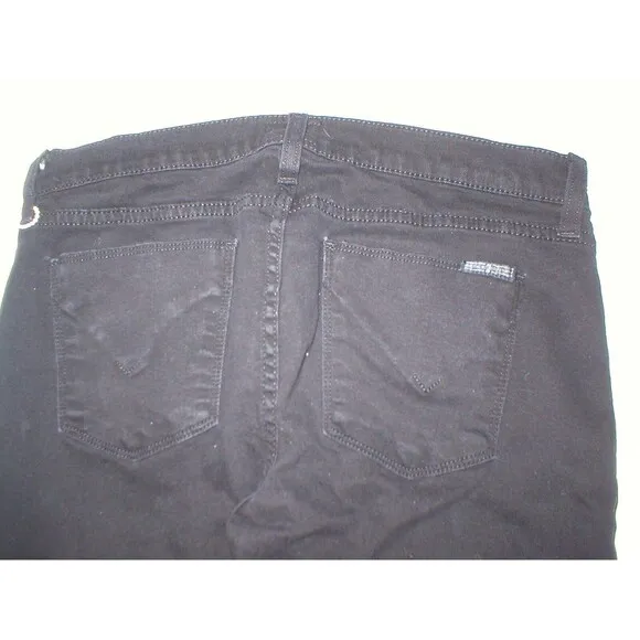 New Womens Designer Hudson Jeans 28 Black NWT Krista Crop Super Skinny Cool Logo - Image 2