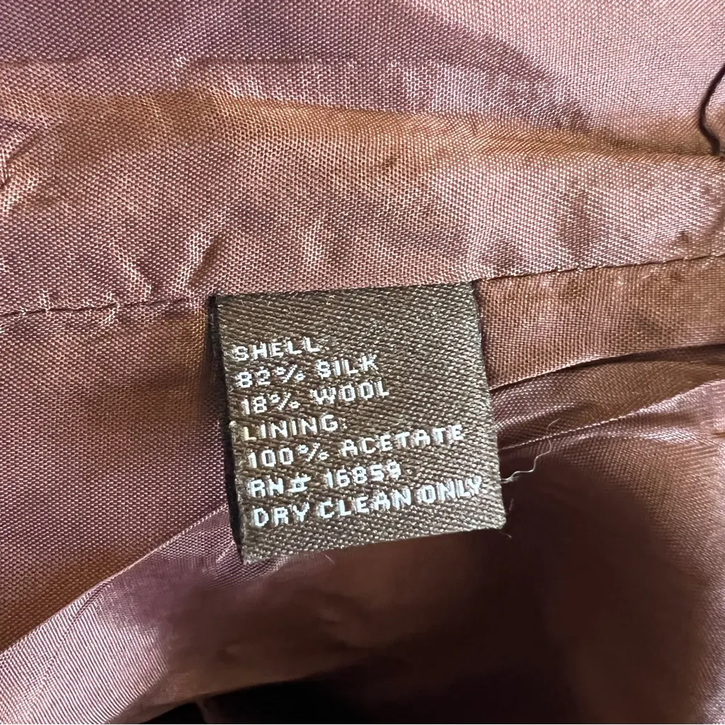 J.McLaughlin for Lord & Taylor Silk Wool Paisley Shirt Dress Size 8 Orange - Image 8