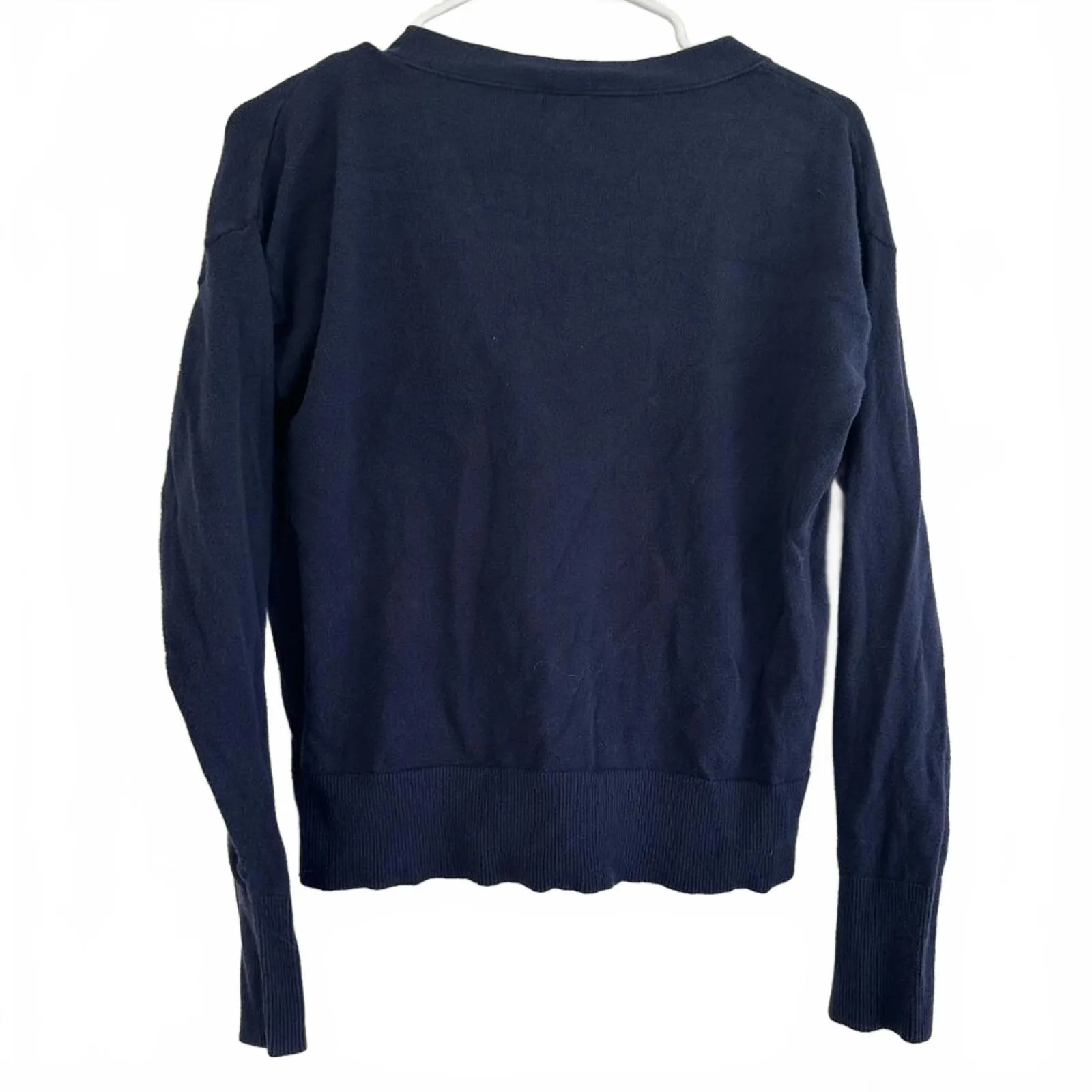 A New Day Any Day V-Neck Cardigan Sweater Navy Small - Image 2