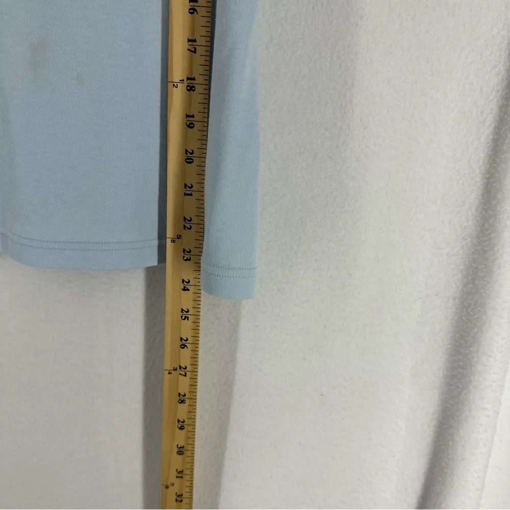 Baxter & Wells Embroidered Flower Short Sleeve T Shirt Womens Large Blue - Image 7