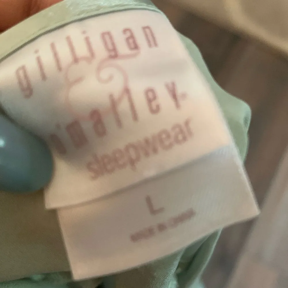 90s Y2k Vintage Mint Green Satin Top Size L - Image 3