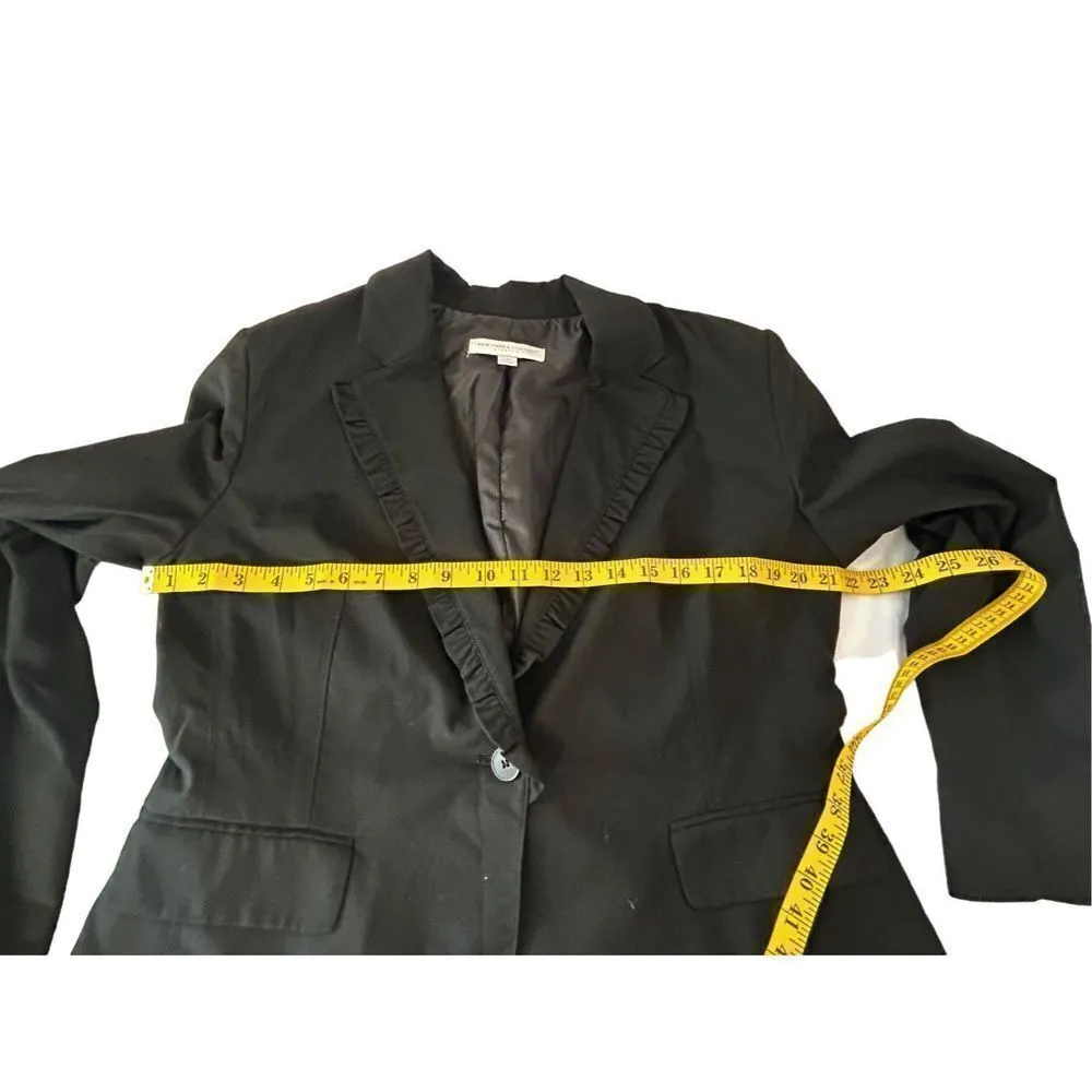 New York & co. Black ruffled collar blazer size 16 - Image 8