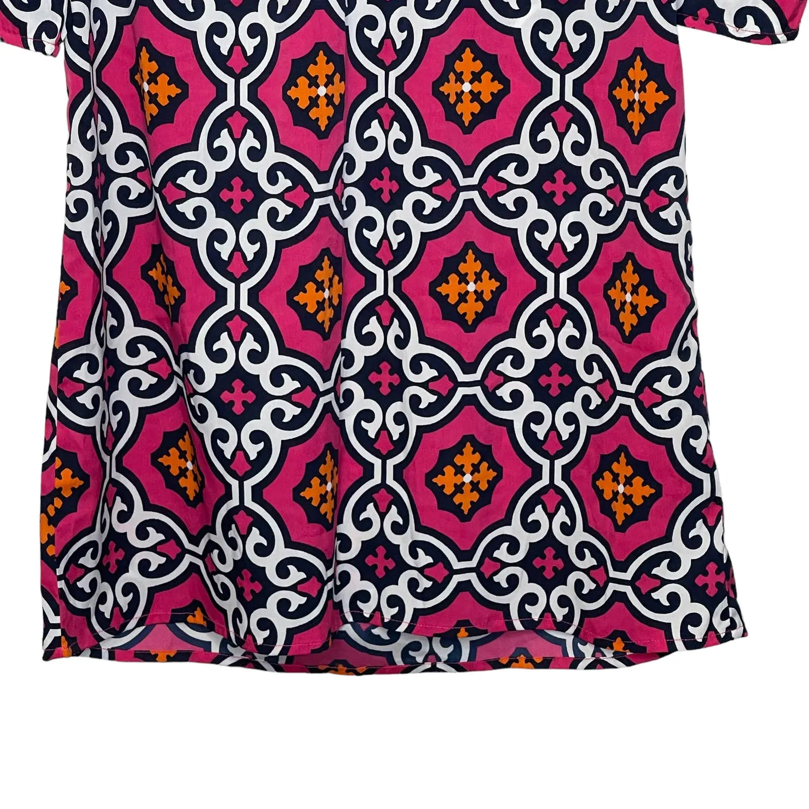 Buckhead Betties Geometric V-Neck 3/4 Sleeve Shift Dress Multicolor Women Small‎ - Image 5