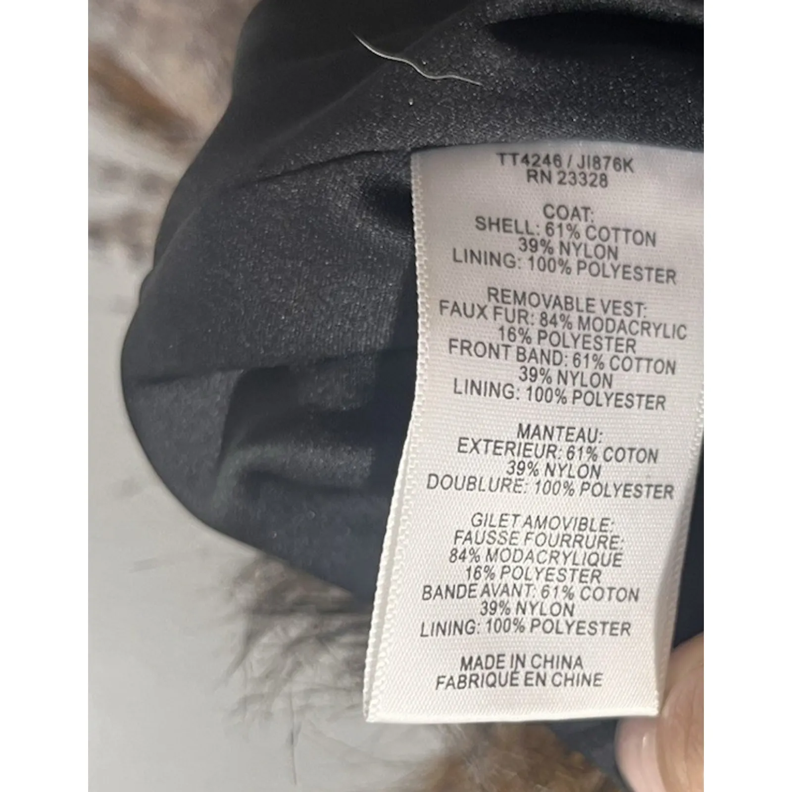 Trina Turk 3 in 1 Winter Hood Jacket Fur Vest Nylon Shell Parka SZ Small - Image 11