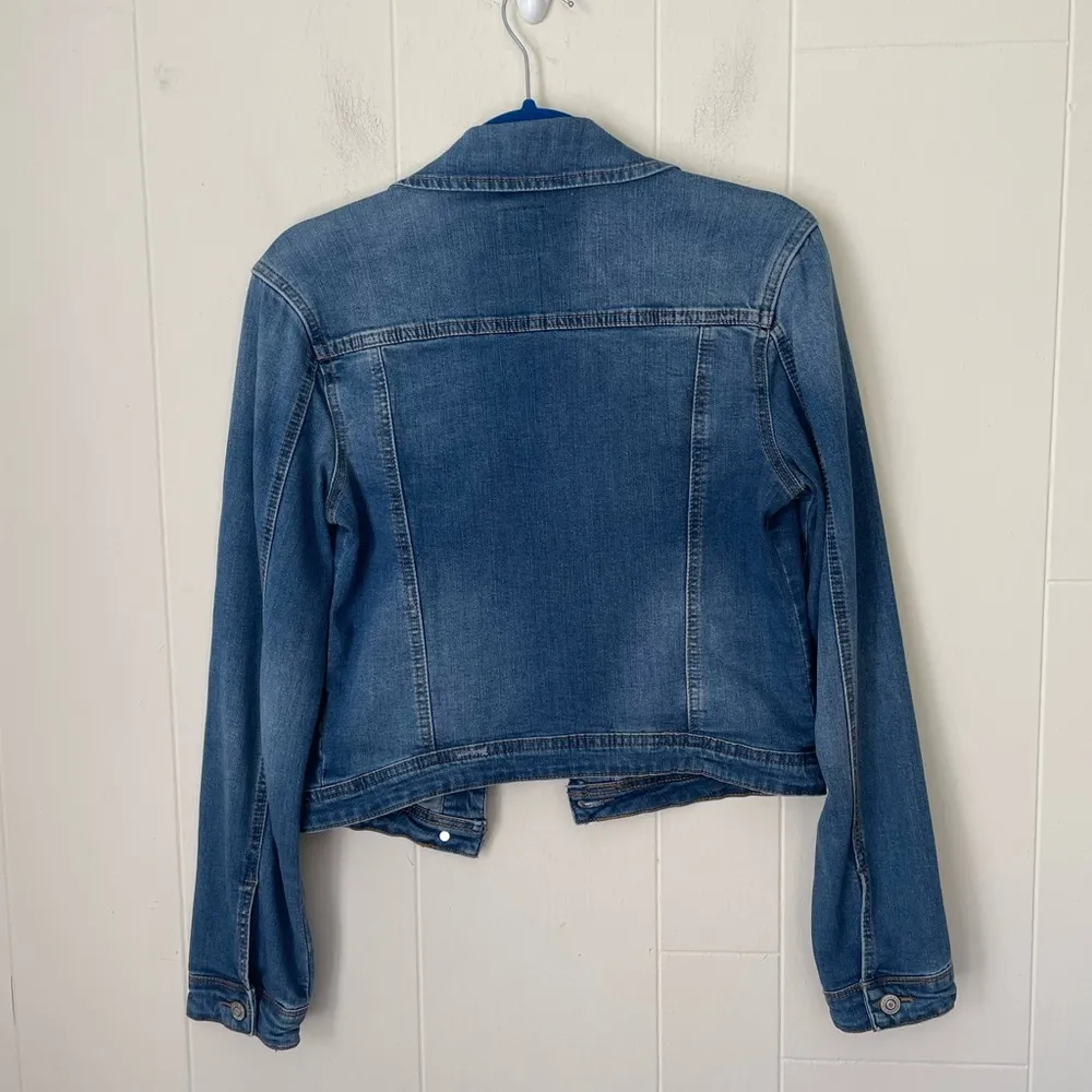 Kensie Jeans Short Denim Jacket Stretch Button Flap Pockets Women’s Size XS - Image 2