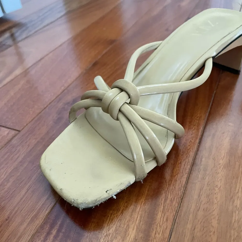 Beige Strappy Kitten Heels - Image 7