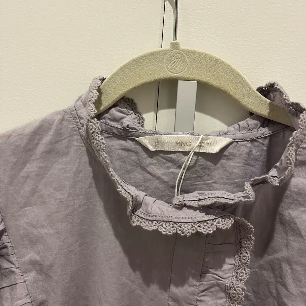 Mango  Lilac Lace-Trimmed Top - Image 2