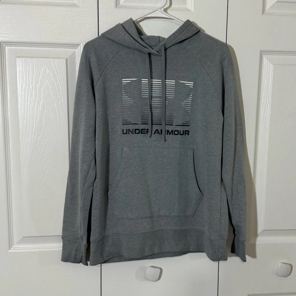 Under Armour Gray Sweatshirt Hoodie Sz S - Image 6
