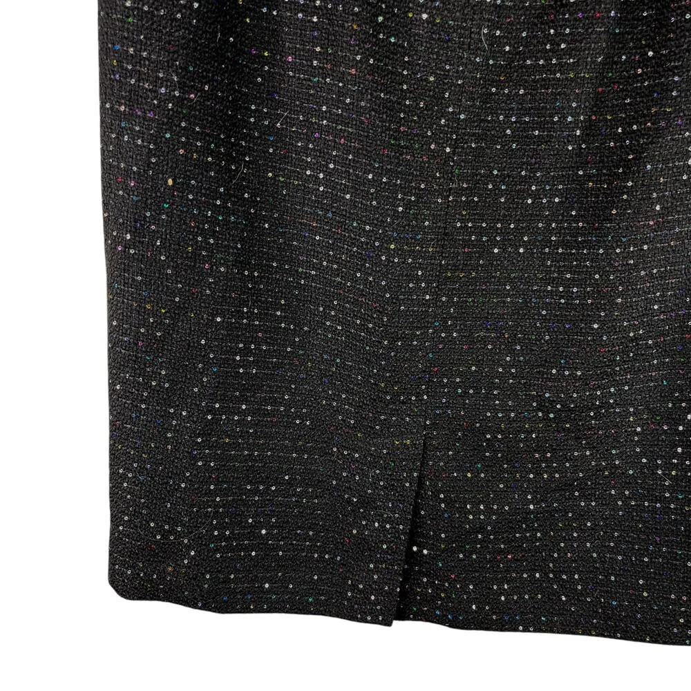 Nine West Pencil Skirt La Vie En Rose Black Multi Sequin 8 New - Image 13