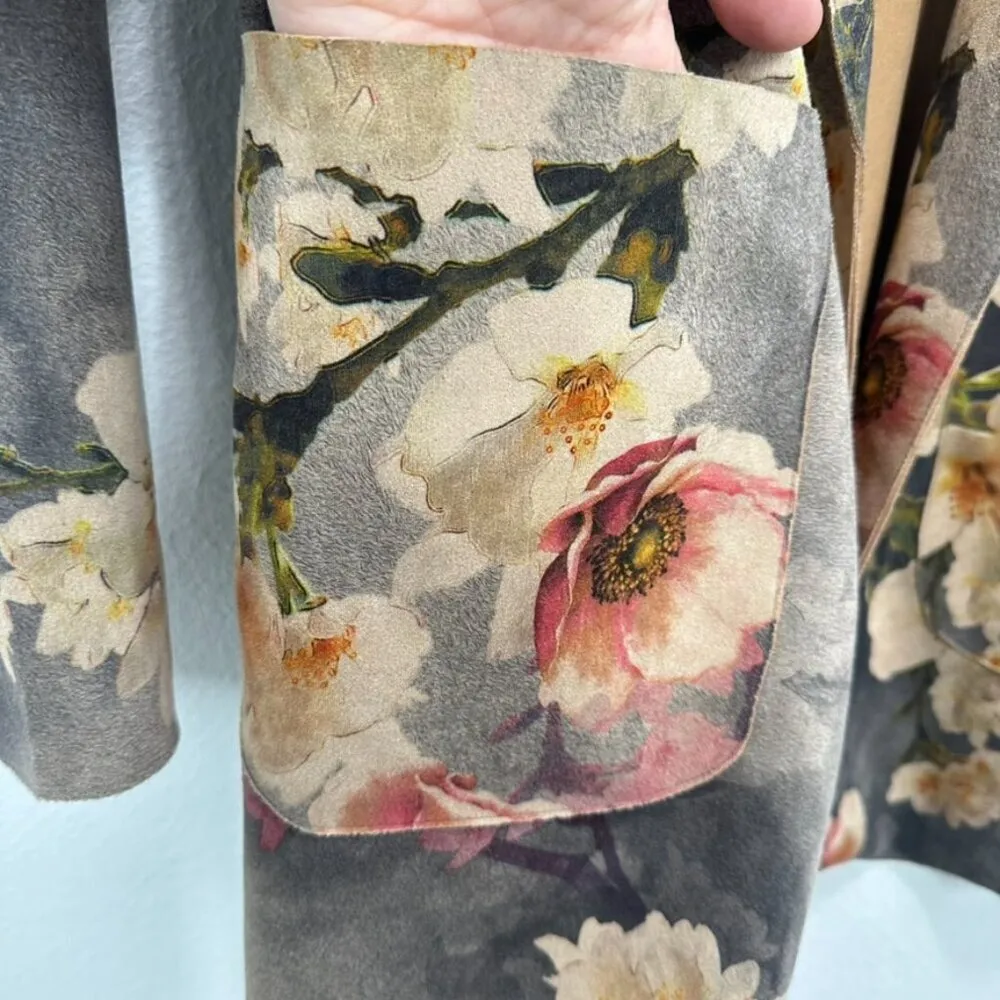 Solitaire Dark Floral Soft Blazer Jacket‎ Business Casual Quirky Academia Size M - Image 3