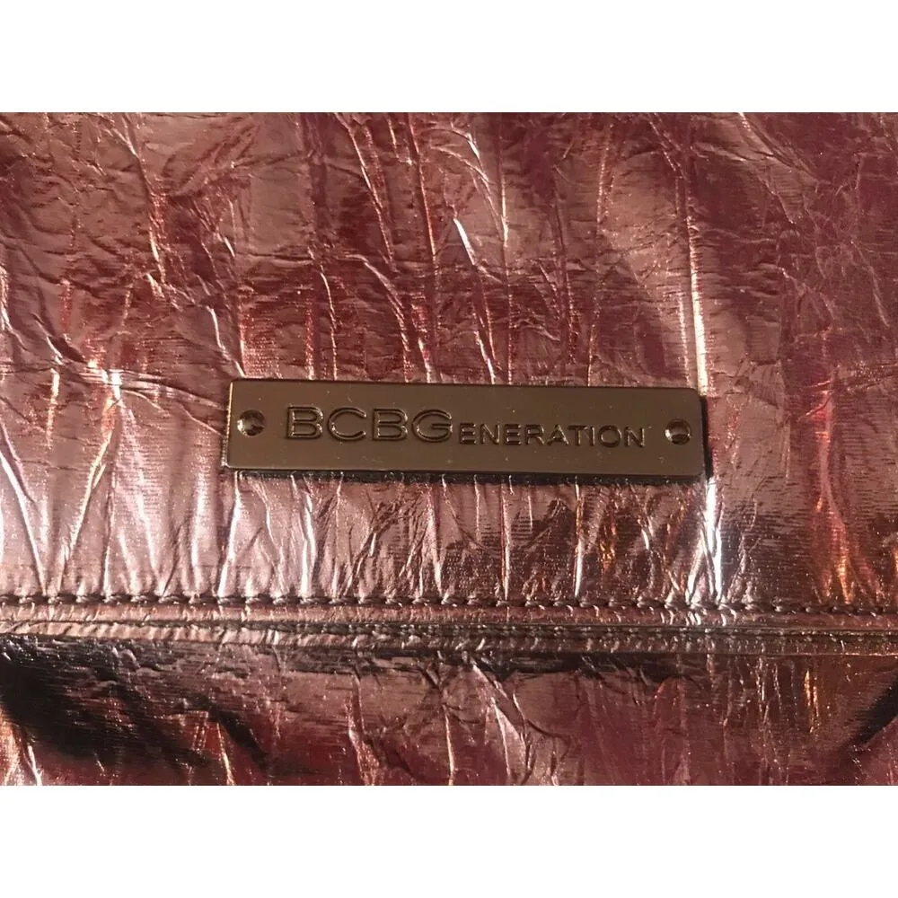 bcbg bcbgeneration clutch metallic purple foldable magnetic fashion Y2k Prom - Image 2