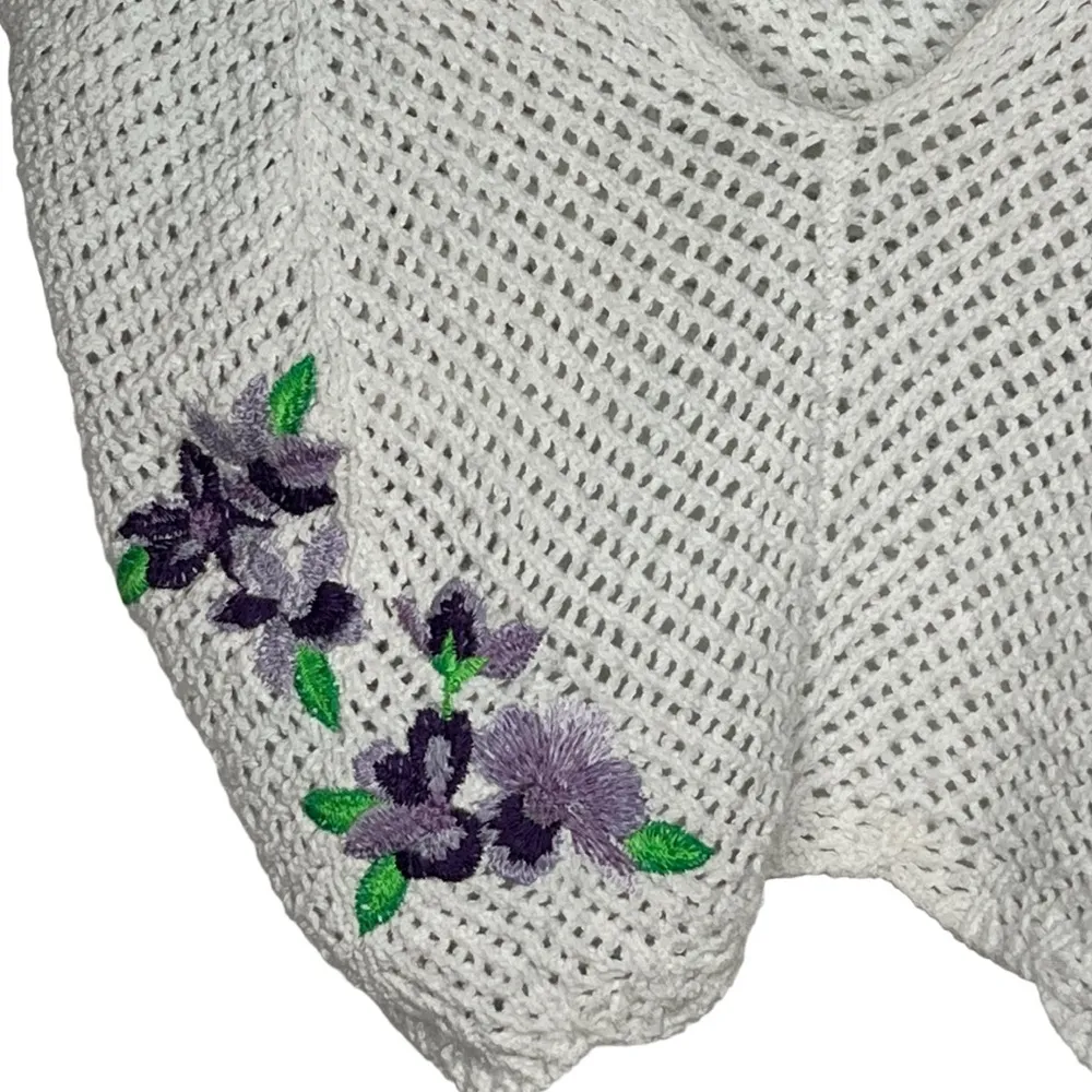 Topshop Embroidered Sweater Crop Top - Image 2