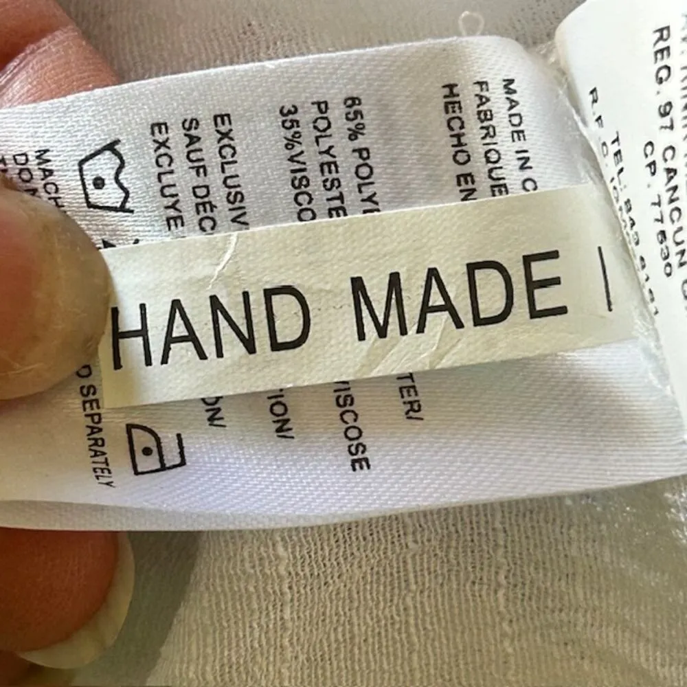 Handmade Beach by Exist White with Crochet Accents Womens Cover-Up – Size L/XL - Image 5