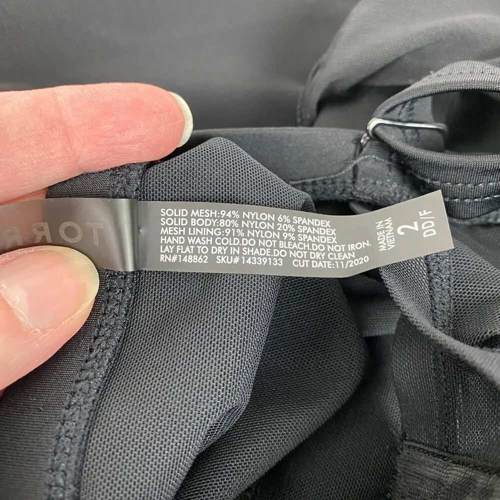 Torrid Black Mesh Top One Piece Swim Dress Sz.2DD/F - Image 15