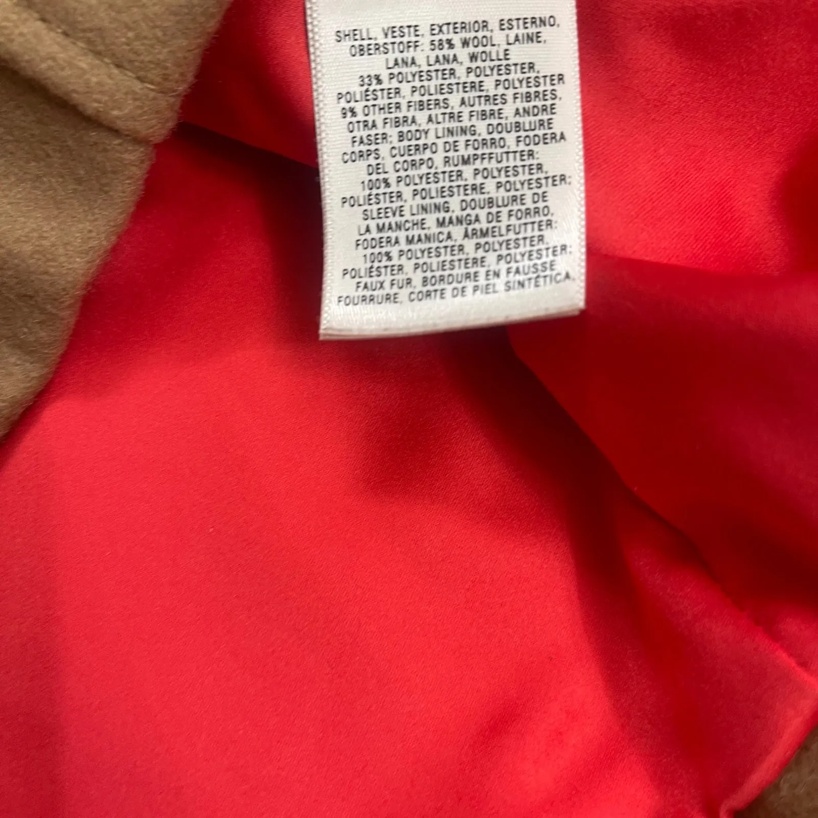 Elevenses anthropologie Women Camel Toggle Coat Wool Blend Sz 0 coat wool blend - Image 10