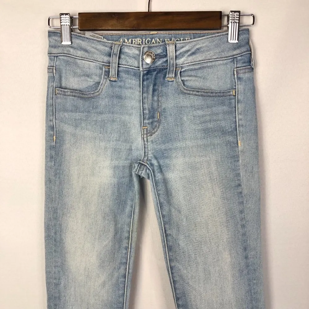 American Eagle AEO Light Wash Skinny Jegging Jeans 00 - Image 3