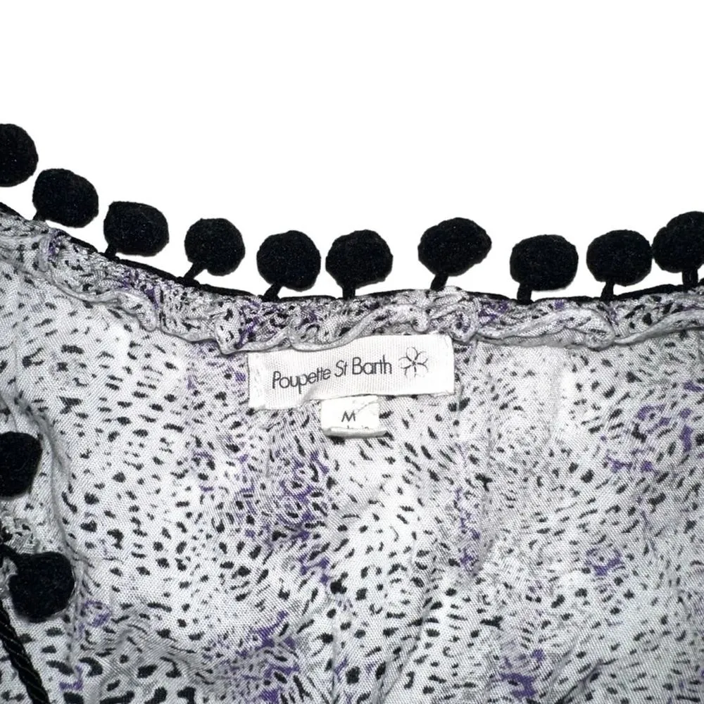 Poupette St Barth Clara Sleeveless Printed Button Front Maxi Dress MEDIUM - Image 3