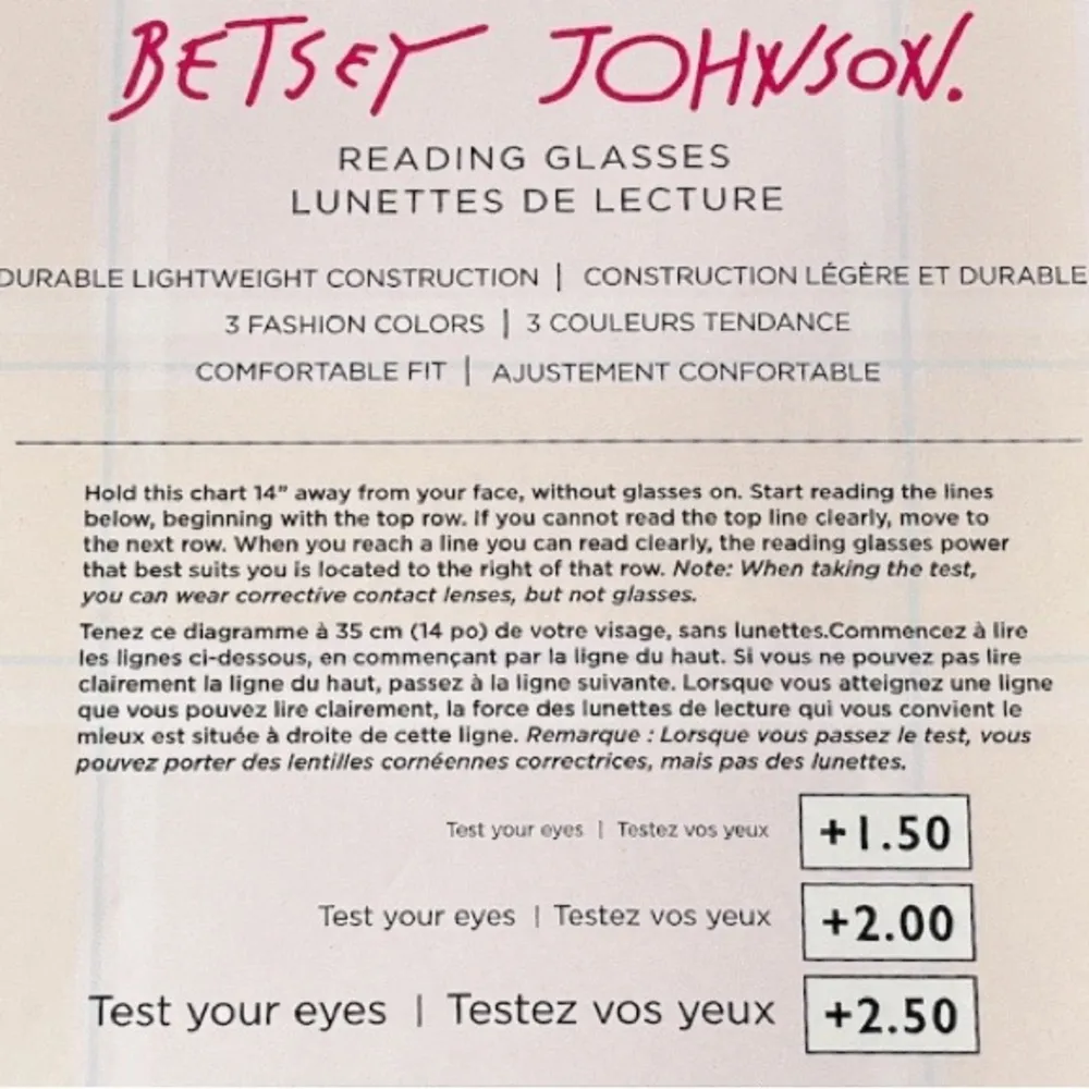 Betsey Johnson  3 Pack Reading Glasses Clear Red Blue Pink Strength +2.00 - Image 4