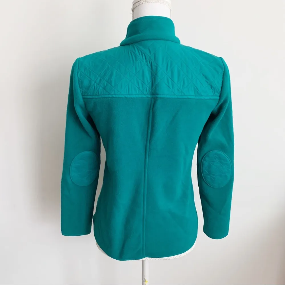 EUC Talbots Petite Quilted Fleece Zip Up Green Jacket Size P - Image 11