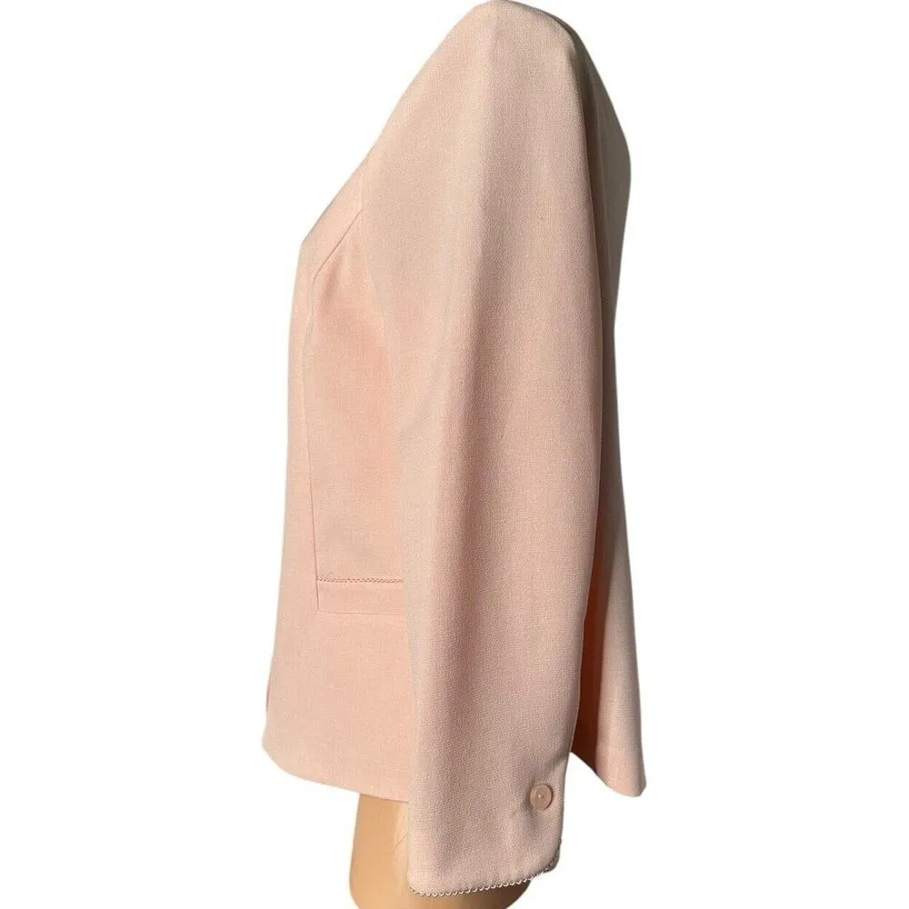 Alfred Dunner Womens Blush Pink Peach Pantsuit Blazer 14 & Pants 16P Short 31700 - Image 4