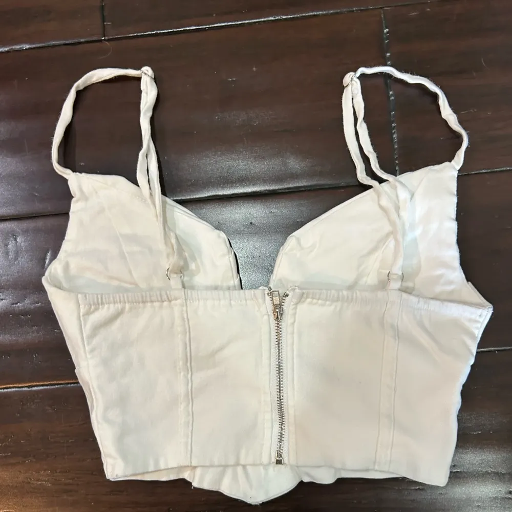 MABLE Shusha White corset Top with Zipper Small - Image 2
