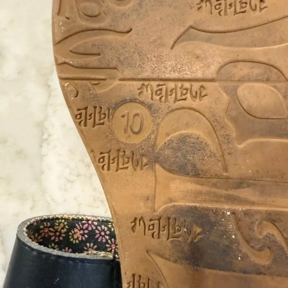 Mad Love Braided T-Strap Flip Flop Sandals Women’s 10 Black Strap Boho Summer - Image 9