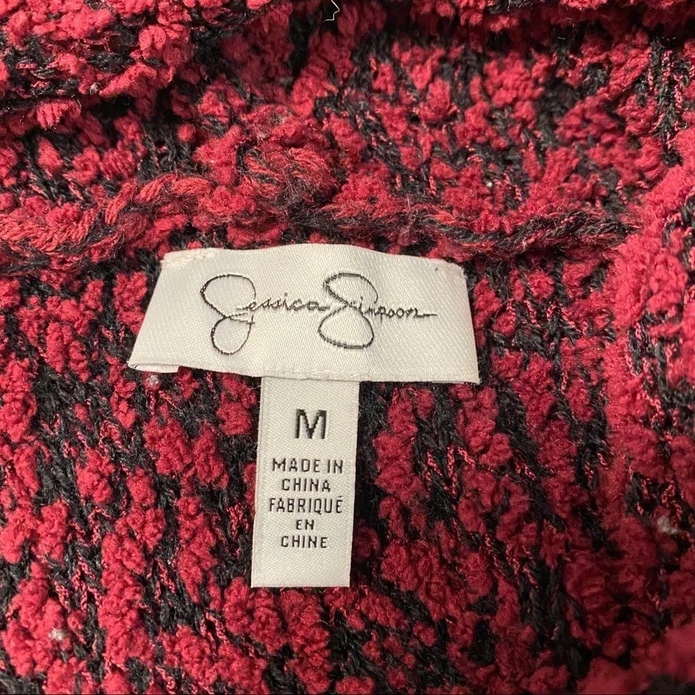 Jessica Simpson Women's Medium Red Cowl Turtle Neck Pullover Fall Winter Sweater - Image 4