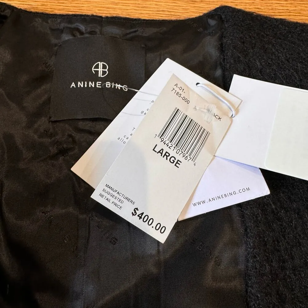 ANINE BING wool blend BLACK Anitta Jacket size L - Image 9