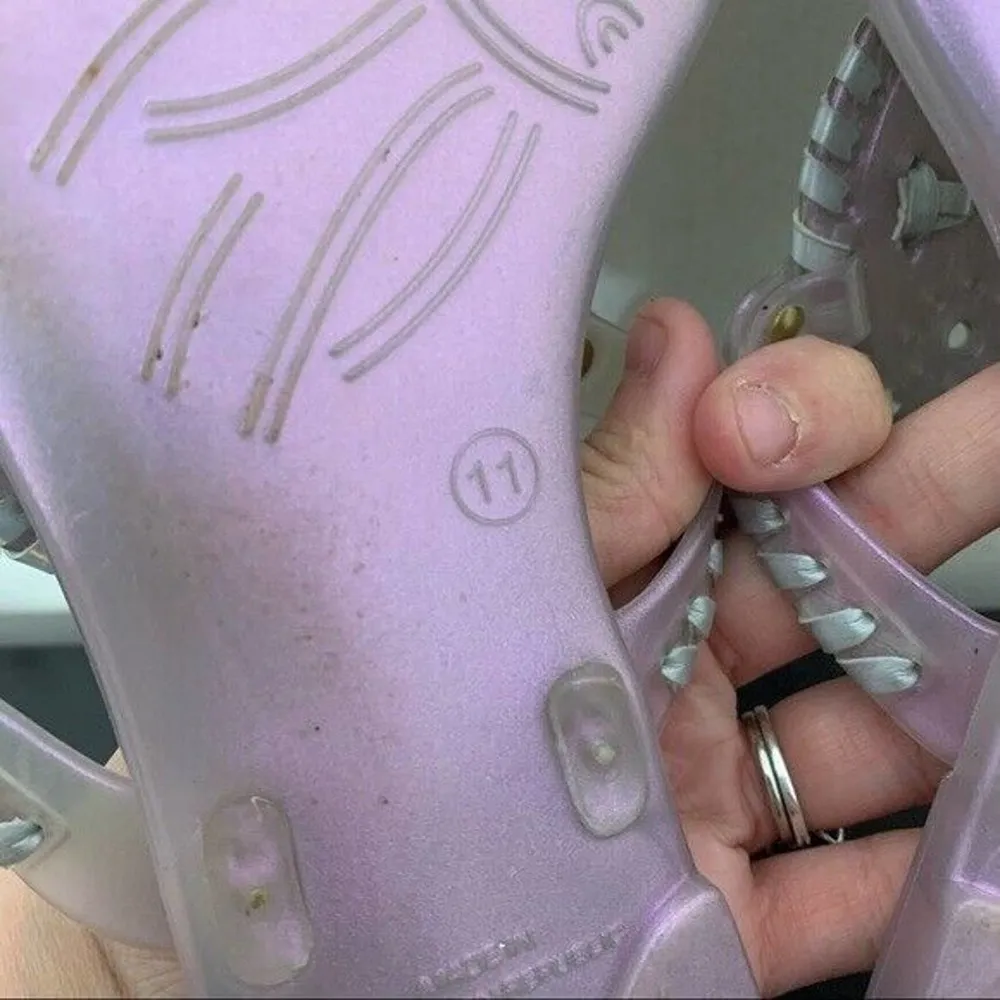 Jack Rogers Georgica Purple Iridescent Jelly Flip Flop Sandals Womens Size 11 - Image 6