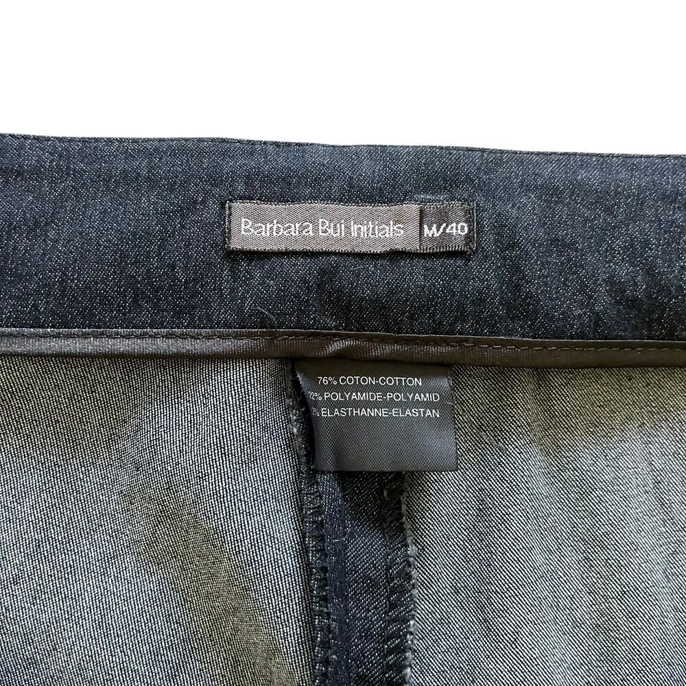 Barbara Bui Initials Flare Leg Split Hem Dark Jeans Y2K Denim Pants - Image 3