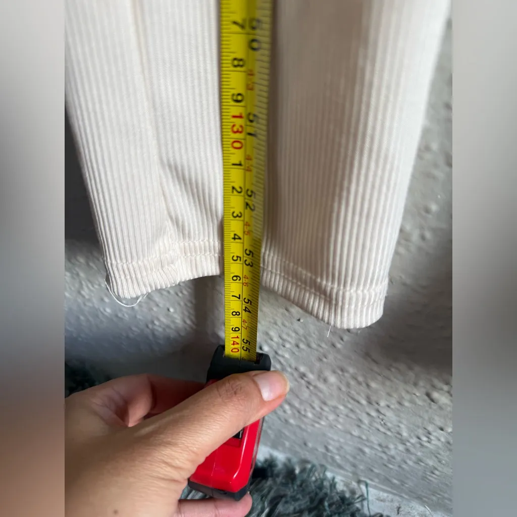 Women’s Long Sleeve Ribbed Athletic Jumpsuit – Nude Beige One Piece Size M Size M - Image 5