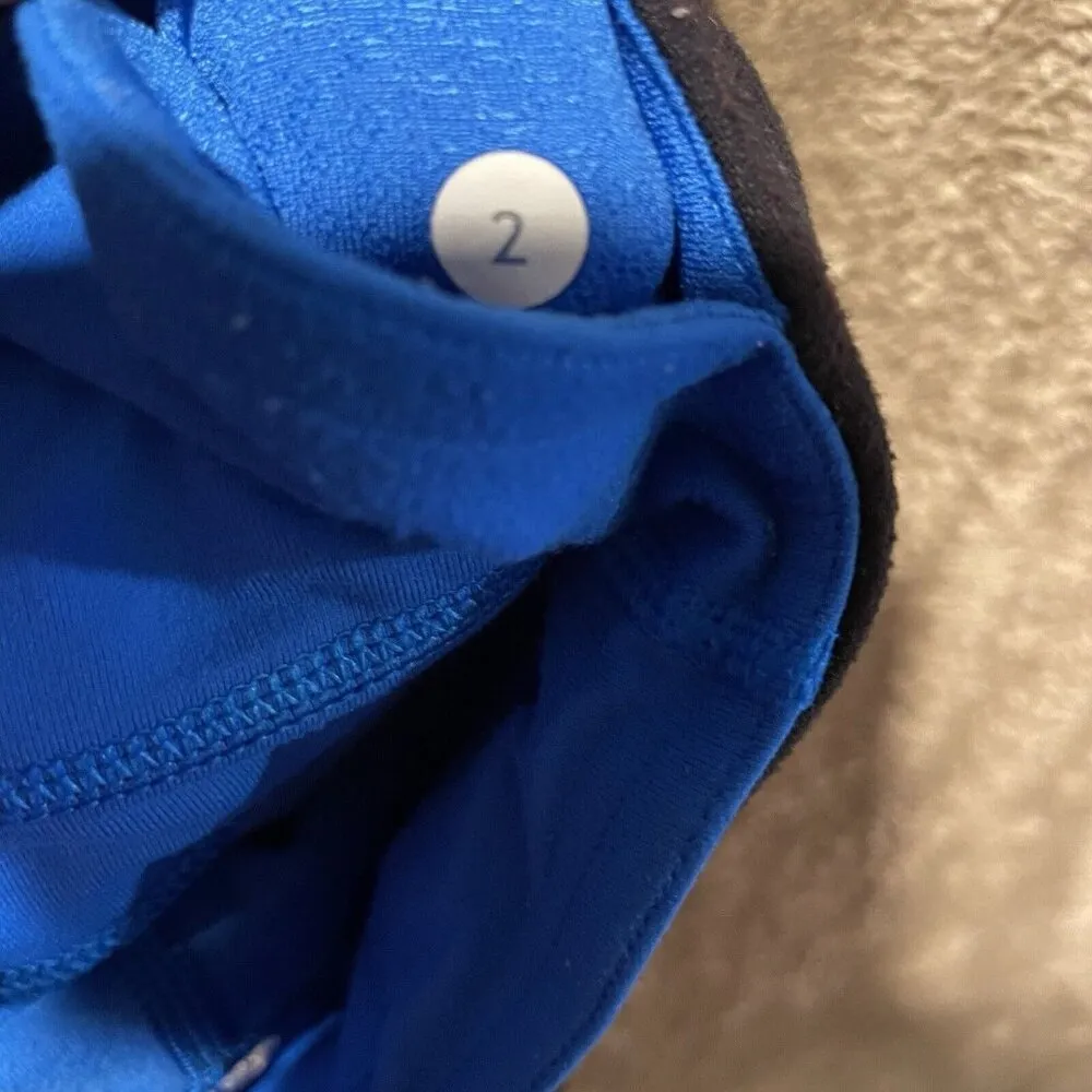 Lululemon Leggings Womens Sz 2 XXS Full Length Ankle Black Blue Pants Mid Rise - Image 2