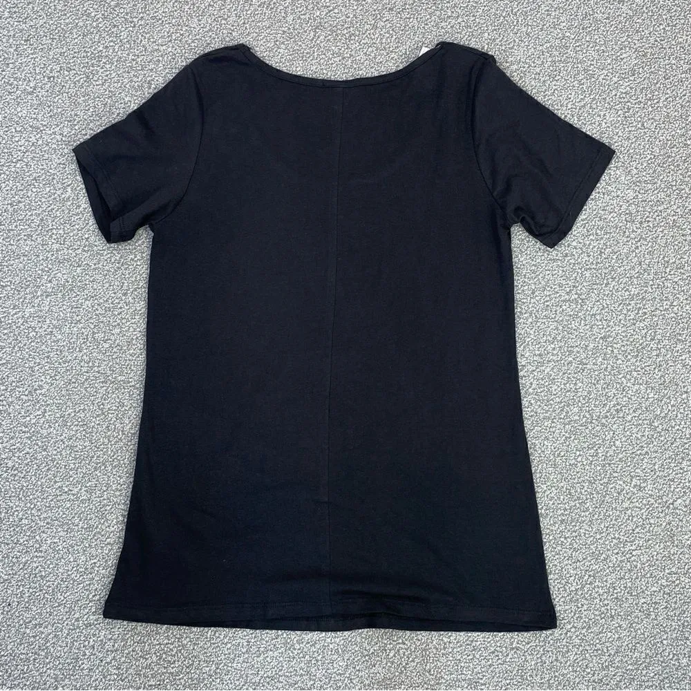 Itsa Girl Thing On Point Cactus Graphic‎ Cap Sleeve Tee Shirt Black Large New - Image 3